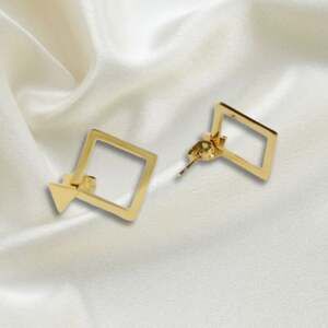 18k Gold Geometric Stud Transformer Earrings Convertible Lightweight Gold NWT